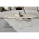 Table basse ovale 130 x 70 cm NACRE plateau en pierre frittée