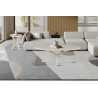 Table basse ovale 130 x 70 cm NACRE plateau en pierre frittée