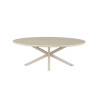 Table basse ovale 130 x 70 cm NACRE plateau en pierre frittée