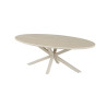 Table basse ovale 130 x 70 cm NACRE plateau en pierre frittée