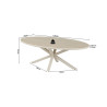 Table basse ovale 130 x 70 cm NACRE plateau en pierre frittée