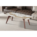 Table basse 120 x 60 cm AMBRETTE plateau en pierre frittée