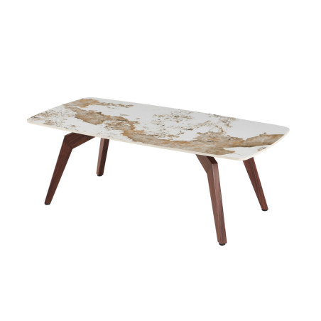 Table basse 120 x 60 cm AMBRETTE plateau en pierre frittée
