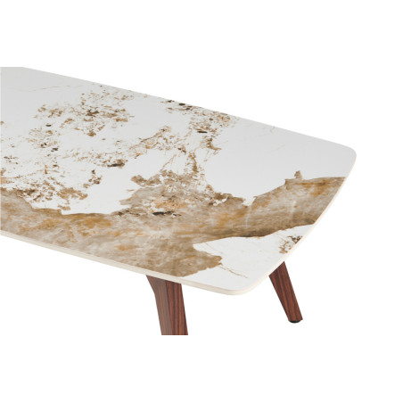 Table basse 120 x 60 cm AMBRETTE plateau en pierre frittée
