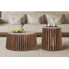 Table basse ronde 70 cm LUZERNE plateau en travertin