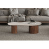 Table basse 120 cm MILLET plateau en travertin