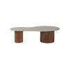 Table basse 120 cm MILLET plateau en travertin