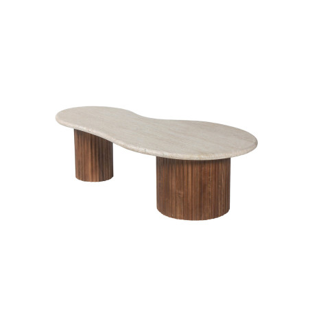 Table basse 120 cm MILLET plateau en travertin