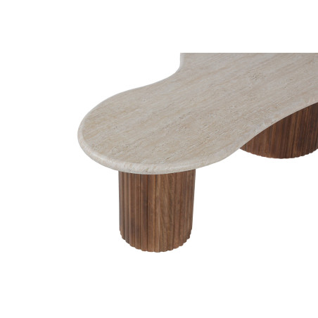 Table basse 120 cm MILLET plateau en travertin