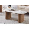 Table basse 120 x 60 cm EVIANE plateau en pierre frittée