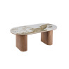 Table basse 120 x 60 cm EVIANE plateau en pierre frittée