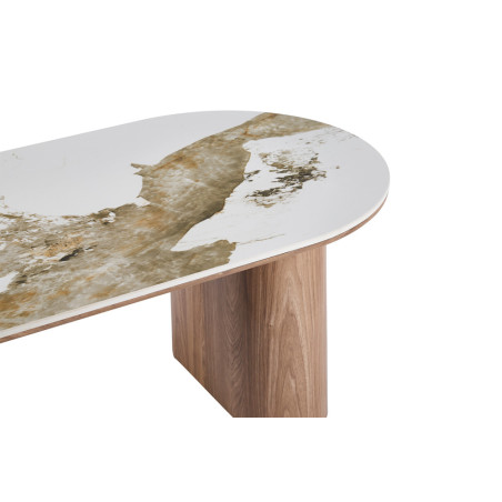 Table basse 120 x 60 cm EVIANE plateau en pierre frittée