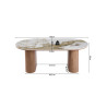 Table basse 120 x 60 cm EVIANE plateau en pierre frittée