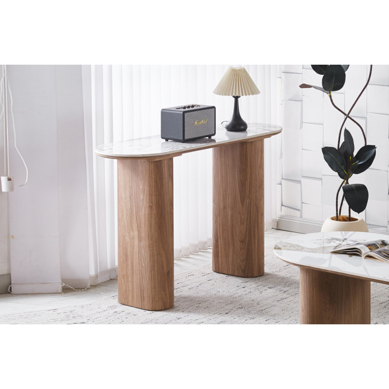 Console 120 cm EVIANE plateau en pierre frittée