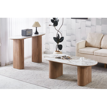 Console 120 cm EVIANE plateau en pierre frittée