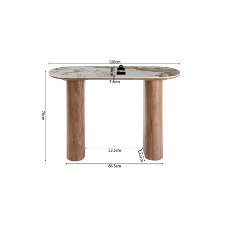 Console 120 cm EVIANE plateau en pierre frittée