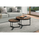 Set de 2 tables basses LAVANDE en manguier massif