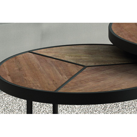 Set de 2 tables basses LAVANDE en manguier massif