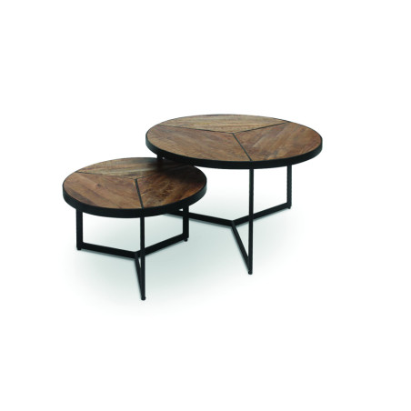 Set de 2 tables basses LAVANDE en manguier massif