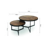 Set de 2 tables basses LAVANDE en manguier massif