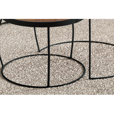 Set de 2 tables basses LARIX en manguier massif