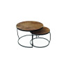Set de 2 tables basses LARIX en manguier massif