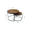 Set de 2 tables basses LARIX en manguier massif