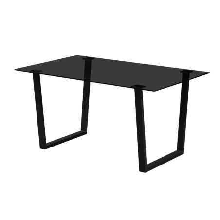 Table à manger 150 cm BOREAL plateau en verre