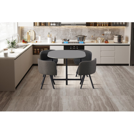 Ensemble table et chaises 100-68 x 100-50 cm ESCALE en décor gris