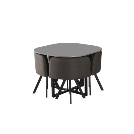 Ensemble table et chaises 100-68 x 100-50 cm ESCALE en décor gris