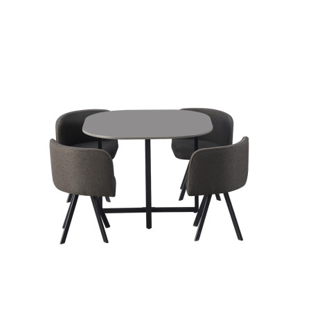Ensemble table et chaises 100-68 x 100-50 cm ESCALE en décor gris