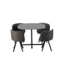 Ensemble table et chaises 100-68 x 100-50 cm ESCALE en décor gris