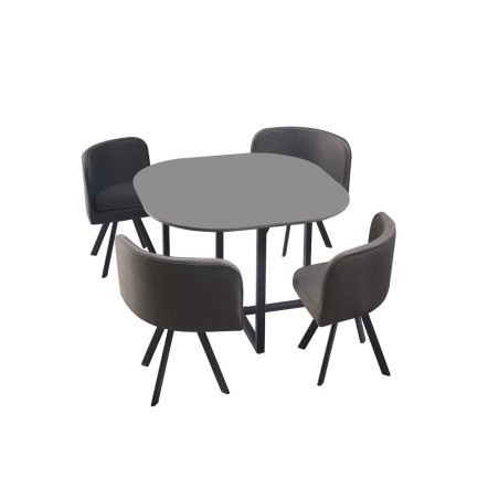 Ensemble table et chaises 100-68 x 100-50 cm ESCALE en décor gris