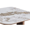 Table basse 80 x 45 cm EVIANE plateau en pierre frittée avec 4 poufs