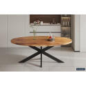 Table à manger ovale 200 cm ARBOUSIER en manguier massif