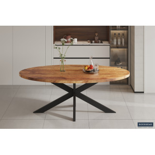 Table à manger ovale 200 cm ARBOUSIER en manguier massif