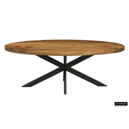 Table à manger ovale 200 cm ARBOUSIER en manguier massif