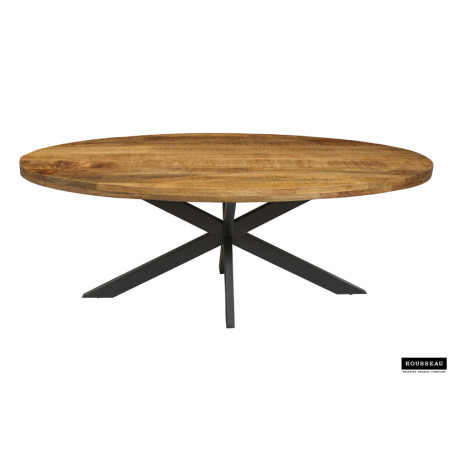 Table à manger ovale 200 cm ARBOUSIER en manguier massif