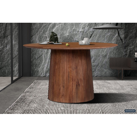 Table à manger ronde 130 cm MANGALA en manguier massif