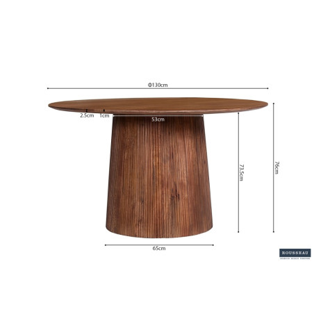 Table à manger ronde 130 cm MANGALA en manguier massif