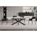 Table extensible ovale 180 à 220 cm ONYX plateau en pierre frittée