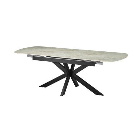 Table extensible ovale 180 à 220 cm ONYX plateau en pierre frittée
