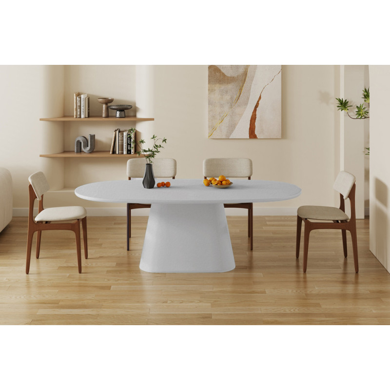 Table à manger ovale 220 cm TERRACINA effet ciment