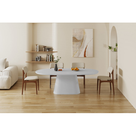 Table à manger ovale 220 cm TERRACINA effet ciment