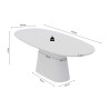 Table à manger ovale 220 cm TERRACINA effet ciment