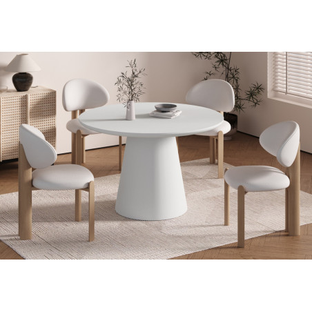 Table à manger ronde 120 cm TERRACINA effet ciment