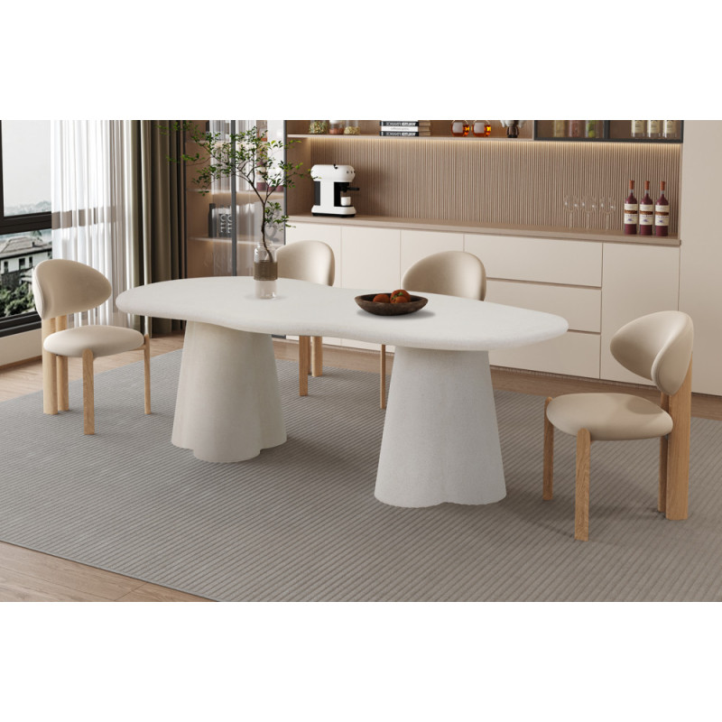 Table à manger aux formes organiques 220 cm FALAISE effet ciment