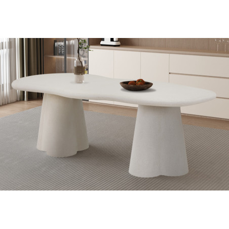 Table à manger aux formes organiques 220 cm FALAISE effet ciment