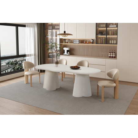 Table à manger aux formes organiques 220 cm FALAISE effet ciment