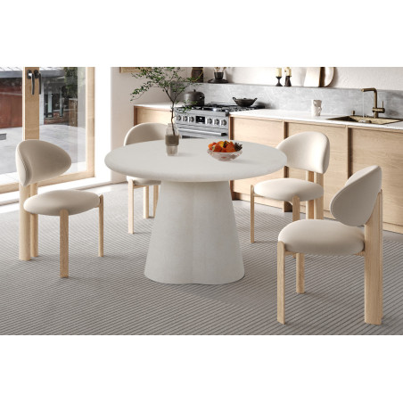 Table à manger ronde 120 cm FALAISE effet ciment